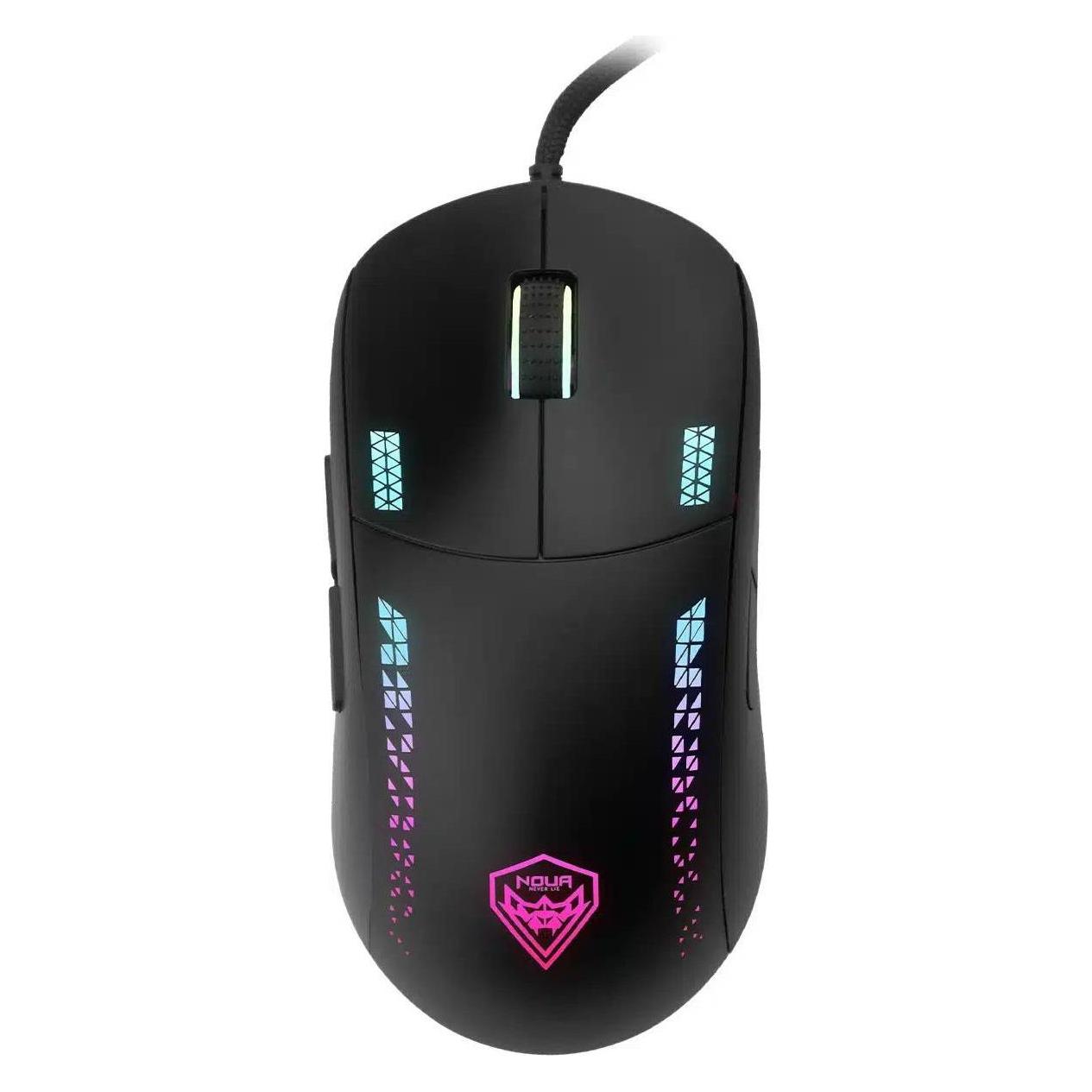 Noua MOUSE USB GAMING LOOP BLACK 9 TASTI 16000DPI RGB PIXART 3335 PR (Kabelgebunden) (MS0421SR-L60K15C)