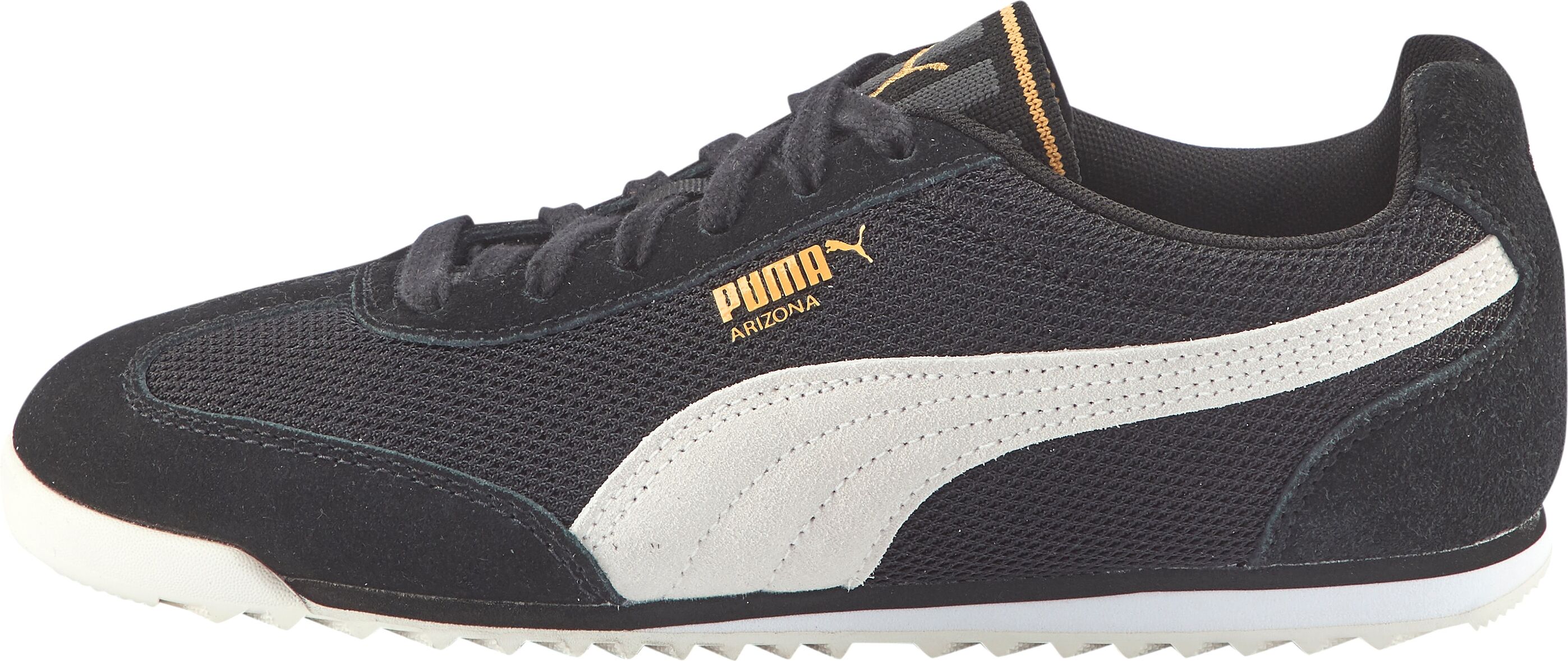 Sneaker PUMA "ARIZONA EURO WNS", Damen, Gr. 38,5, Textil, schwarz (puma schwarz, alpine snow), Schuhe Sneaker puma schwarz, alpine snow 38,5, Textil