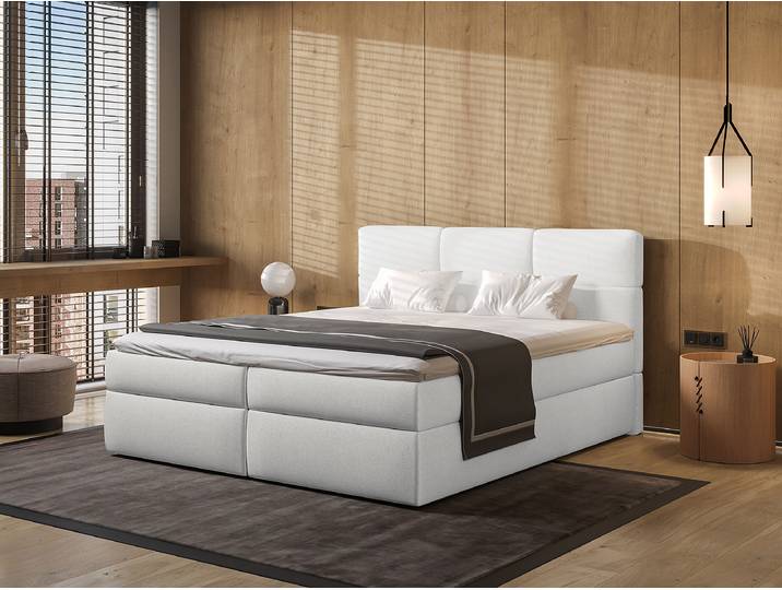 Boxbett Grannis 160 x 200cm Strukturstoff Cully Grau
