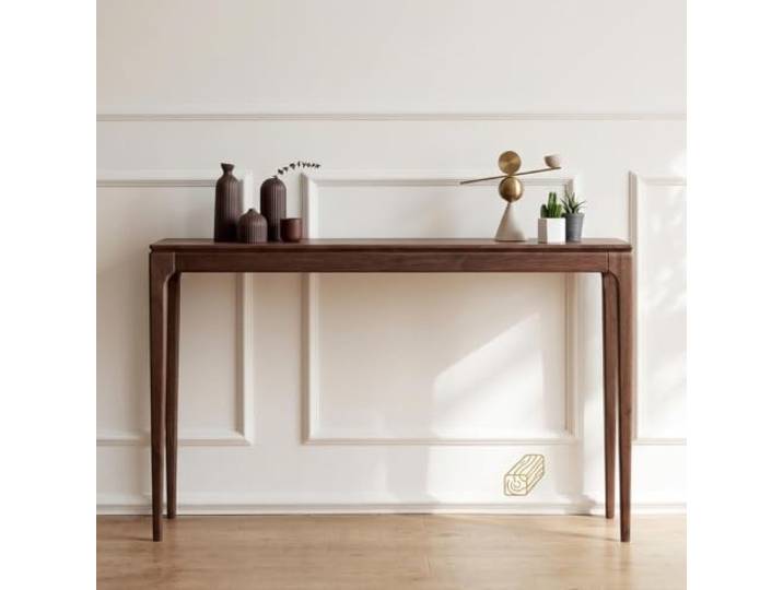 LJWFZBD Konsolentisch mit Schublade, schmaler Flurtisch für Eingangsbereich Modernes Design, Kippschutz, Robuste Konstruktion, Platzsparend, Einfache Montage(Walnut Drawerless,31.5in(80cm))