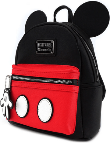 Loungefly Disney Mickey Mouse Classic Cosplay Ear Mini Backpack - Faux Leather, Officially Licensed Disney Product