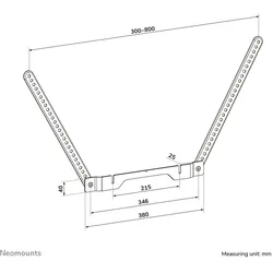 Neomounts TV mount for Sonos Ray - easy (Wandmontage, Nicht beweglich), Lautsprecher Ständer + Wandmontage, Schwarz