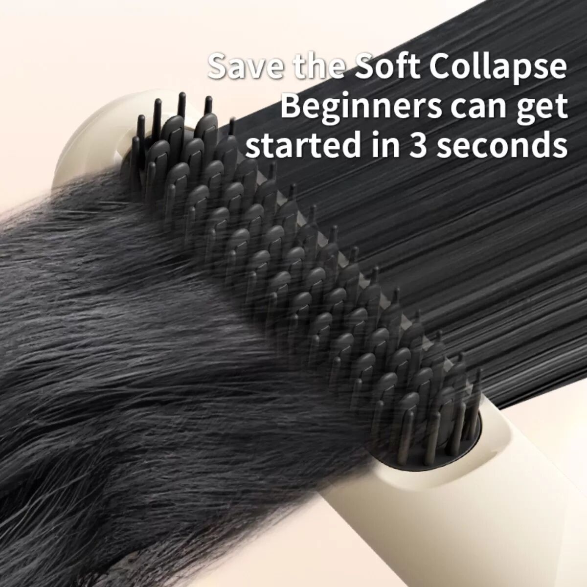 INF Kaltluft-Glätt- und Lockenbürste (kabelgebunden) – Dual-Use Styling, ergonomisches ABS-Design Gelb