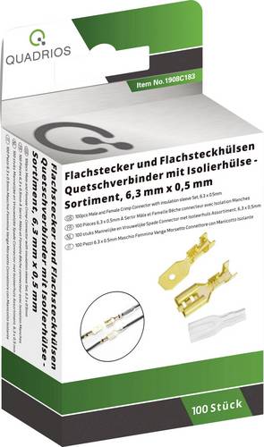 Quadrios 1908C183 Quetschverbinder-Sortiment 0.50mm² 1mm² Messing, Transparent 100 Teile