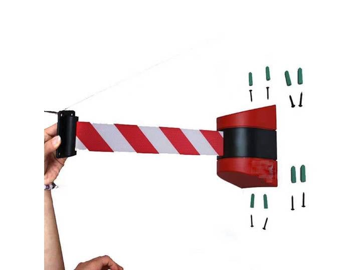 Bande de barrière rétractable pour quantité murale, ceinture de 10m, sécurité pour entrepôt, atelier, contrôle des fouilles, coloré en option