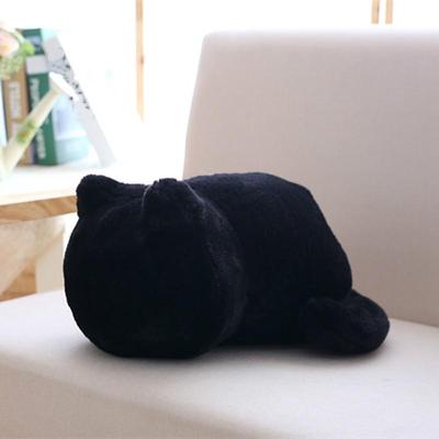Snug & Styled Cozy Cat Plush Toy Soft Flannel Cute Cat Pillow For Kids & Home Decor black