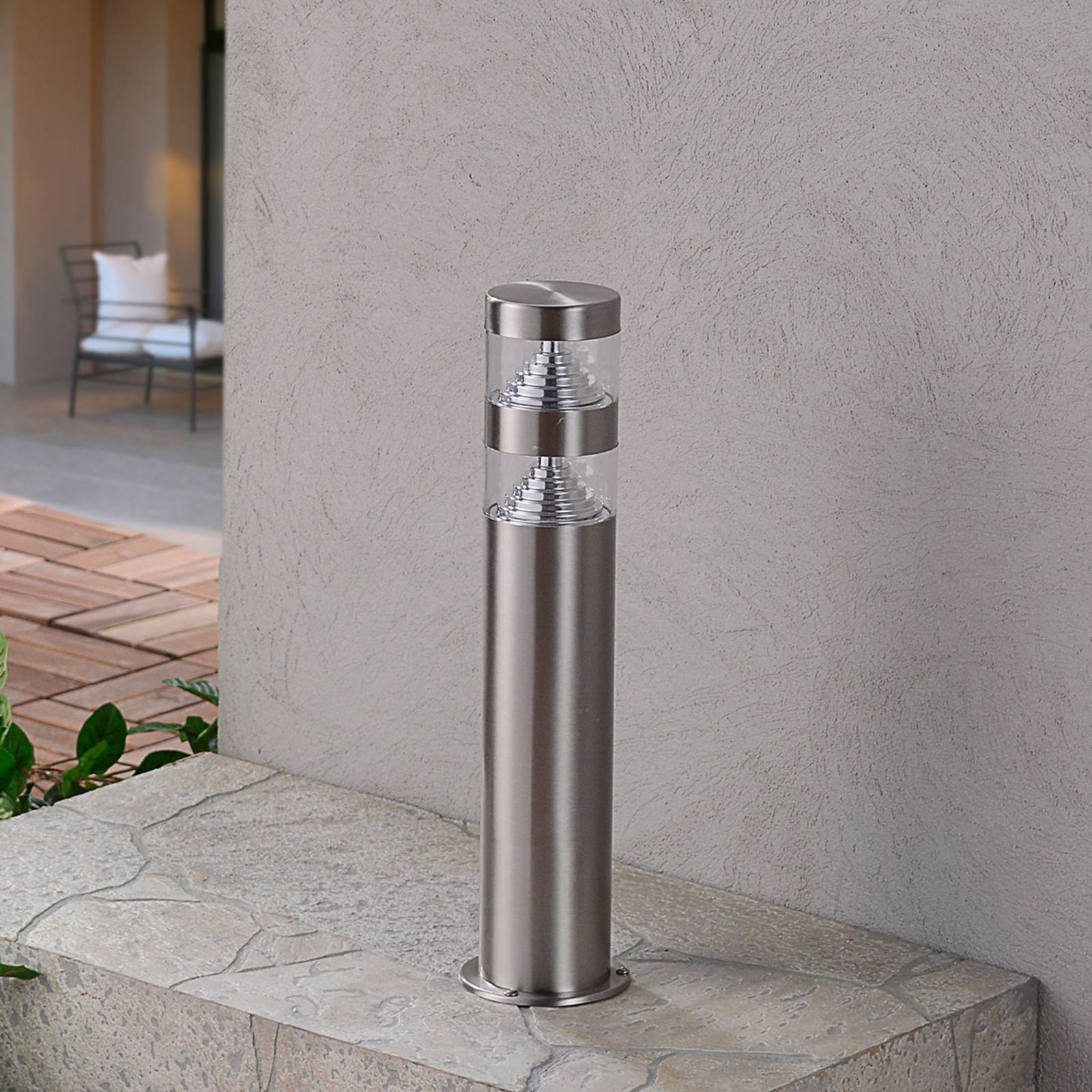 LED Pillar Light LANEA Lindby, Alu / grey / zinc, Stainless steel, Modern, Outdoor lights