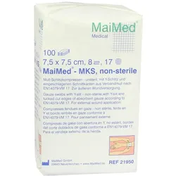 MaiMed Mull - Schlitzkompressen unsteril 8- lagig 100 Stück 100 St