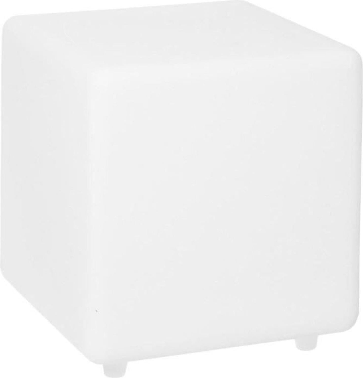 LUMISKY CASY Solar Cube - Salontafel of kruk met multicolor LED - Wit - Hoogte: 30 cm
