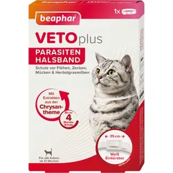 Beaphar VETOplus Parasiten Halsband für Katzen, weiß - 35 cm