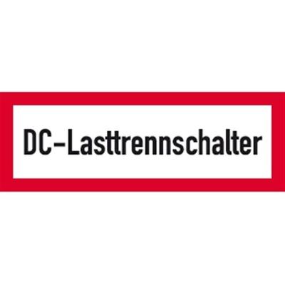 Aufkleber DC-Lasttrennschalter, Folie, 148x52 mm