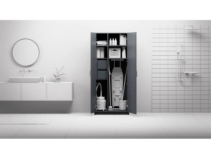 Placard de rangement sur mesure Mélaminé premium Gris basalte