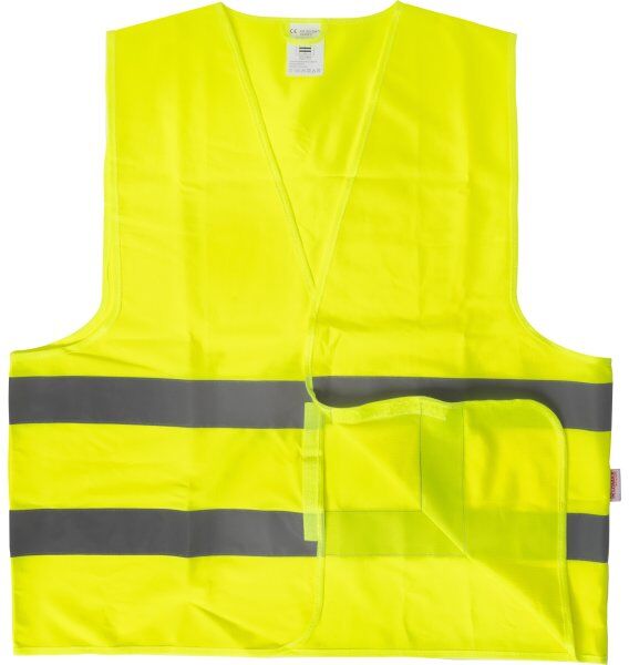 No-Name Refleksvest M. Velcro-Luk, Gul, Str. Xl