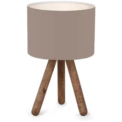 Helloshop26 - Tischlampe preston E27 Höhe 33 cm Naturholz / sandfarben