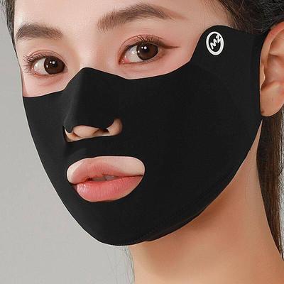Lush Living Finds Ice Silk UV Protection Face Mask Set Reusable Breathable Outdoor Running & Cycling Mask 2pcs Black