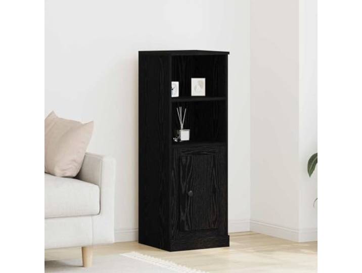 HEFZGDB Minimalistischer Schrank mit Wandhalterung in Schwarze-Eiche-Optik aus Holzwerkstoff - Langlebiges Highboard für die Wohnung - Stilvolles Highboard mit viel Stauraum und zeitlosem