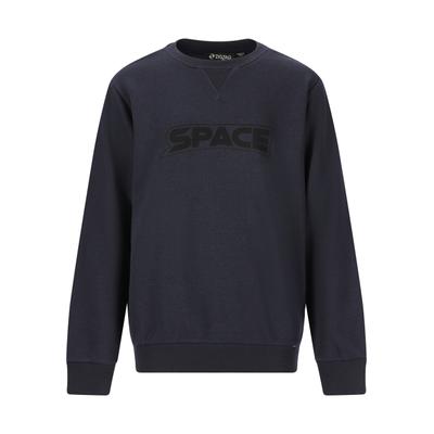 Sweatshirt ZIGZAG "Zamir", Jungen, Gr. 128, blau (dunkelblau), 60% Baumwolle, 40% Polyester, unifarben, normal, Rundhals, Sweatshirts Sweatshirt, Mit weichem Baumwoll-Tragegefühl