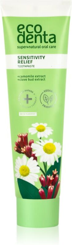 Ecodenta Green Sensitivity Relief dentifrice pour dents sensibles au fluorure saveur Chamomile/Clove 100 ml