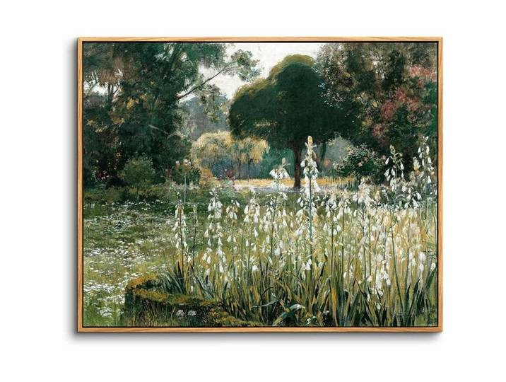 Leinwandbild mit Rahmen Sommerlandschaft 20 x 25 cm, Mehrfarbig, Holz, 20x0.5 cm, Bilder & Rahmen, Bilder, Leinwandbilder
