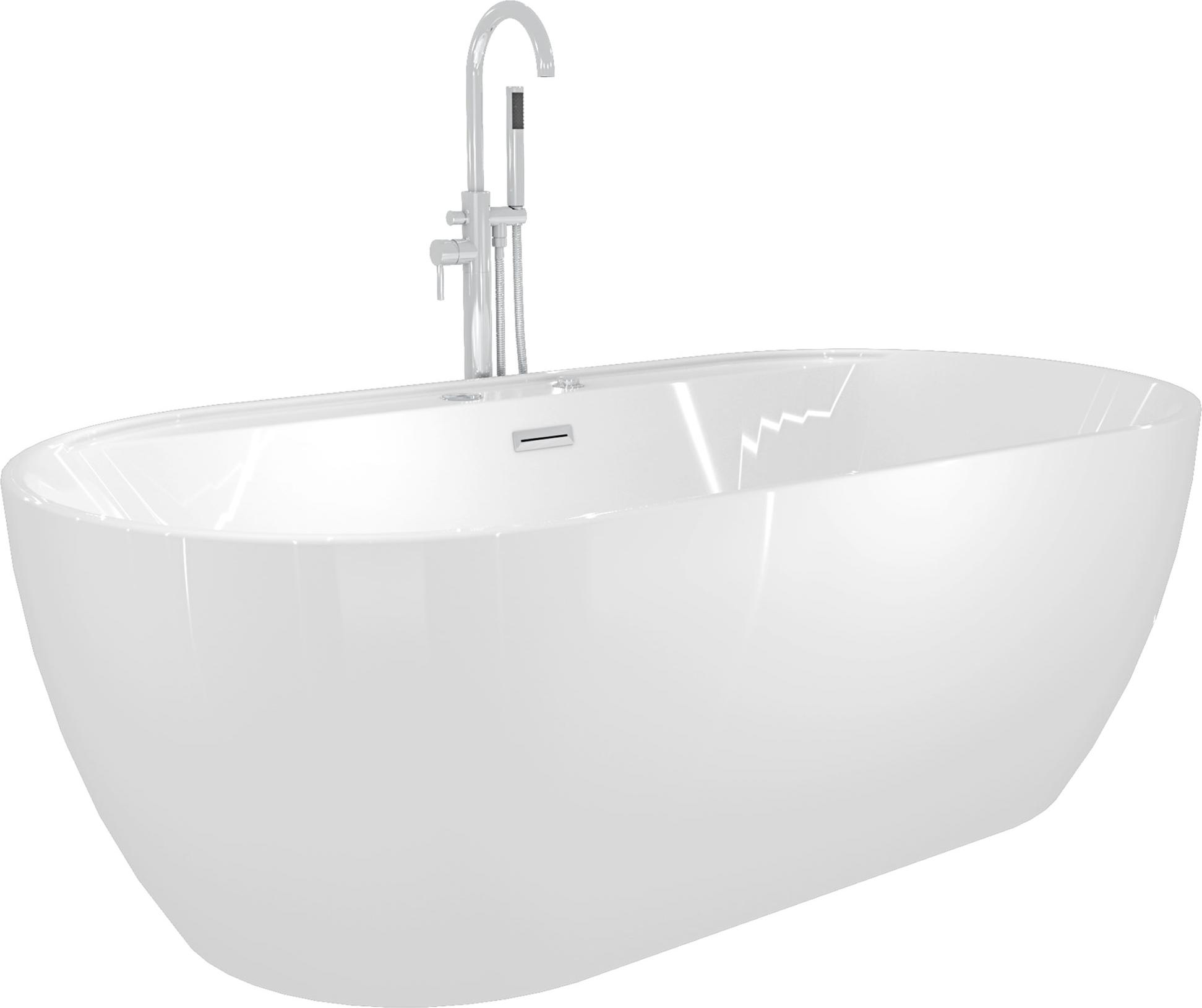 freistehende Badewanne Wanne F29 180x90cm Whirlpool Luft & Wasser mit Armatur AF02