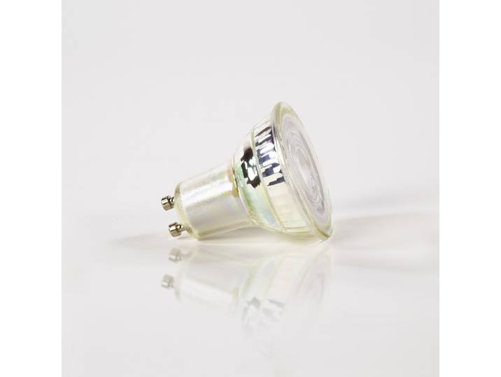 Ampoule spot halogène LED dimmable, verre transparent [GU10]