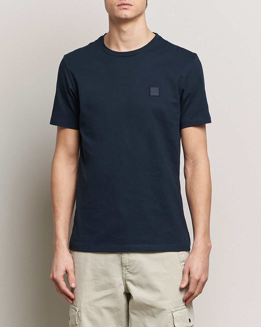 Boss ORANGE Tales Logo Crew Neck T-Shirt Dark Blue men L Blå