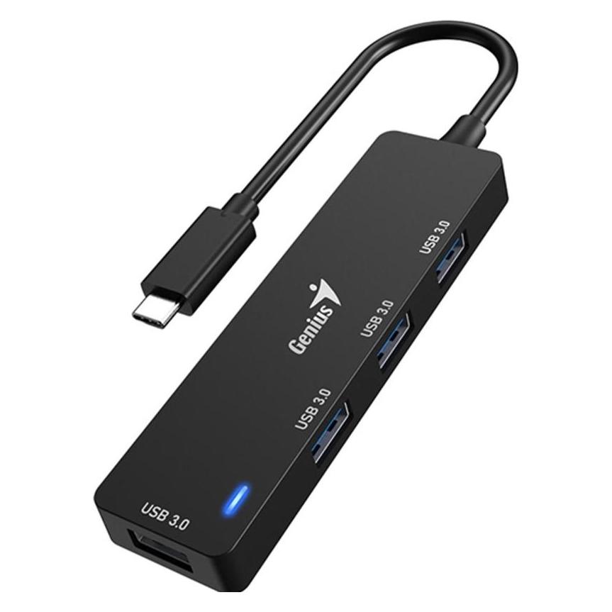 Genius UH-400 schwarz / USB Hub / USB-C / 4X USB 3.0 (USB-C, 4 Ports) (31240002400)