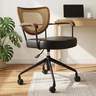 Lucky Monet 360-Degree Swivel And Height-Adjustable Office Chair, Mid-Century Modern Style Office Chair