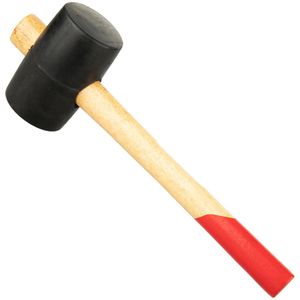 BrüderMannesmann Gummihammer 709-55, Kopf-Ø 55mm, 345g Kopfgewicht, schwarz, mit Buchenholzstiel