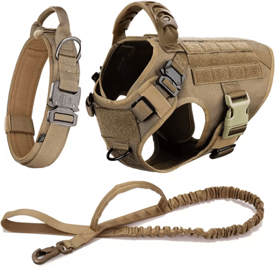 Uplift Curations Large Dog Harness And Leash Set Training Walking Vest For German Shepherds And Malinois s brown Set