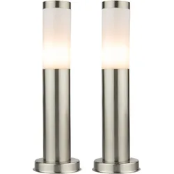 2er Set Edelstahl Außen Steh Lampen RGB LED Garten Farbwechsel Stand Leuchten Dimmer