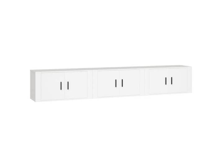 NOUVEAU Cabinet TV - Meubles TV muraux 3 pcs - Support téléviseur contemporain - blanc - 80x34 5x40cm 96993