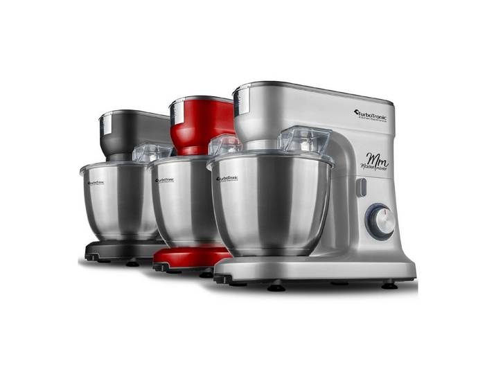 TurboTronic by Z-Line Küchenmaschine, 1200 W, 5 l Schüssel, Teigkneter, Küchenmixer, 1200W mit 6,5L Edelstahl-Rührschüssel