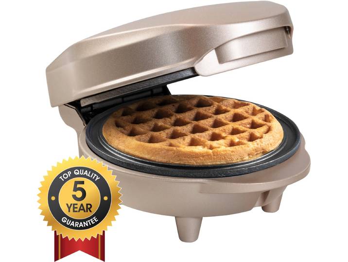 Bestron Wafelijzer - AMW500SAT - 550W - Mini wafel - Anti aanbaklaag - Beige - 5 jaar garantie