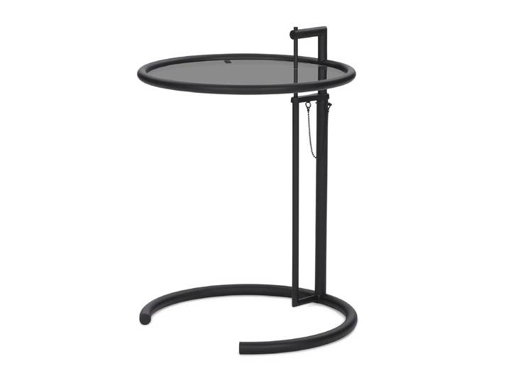 ClassiCon - Adjustable Table E1027, schwarz / Parsolglas grau