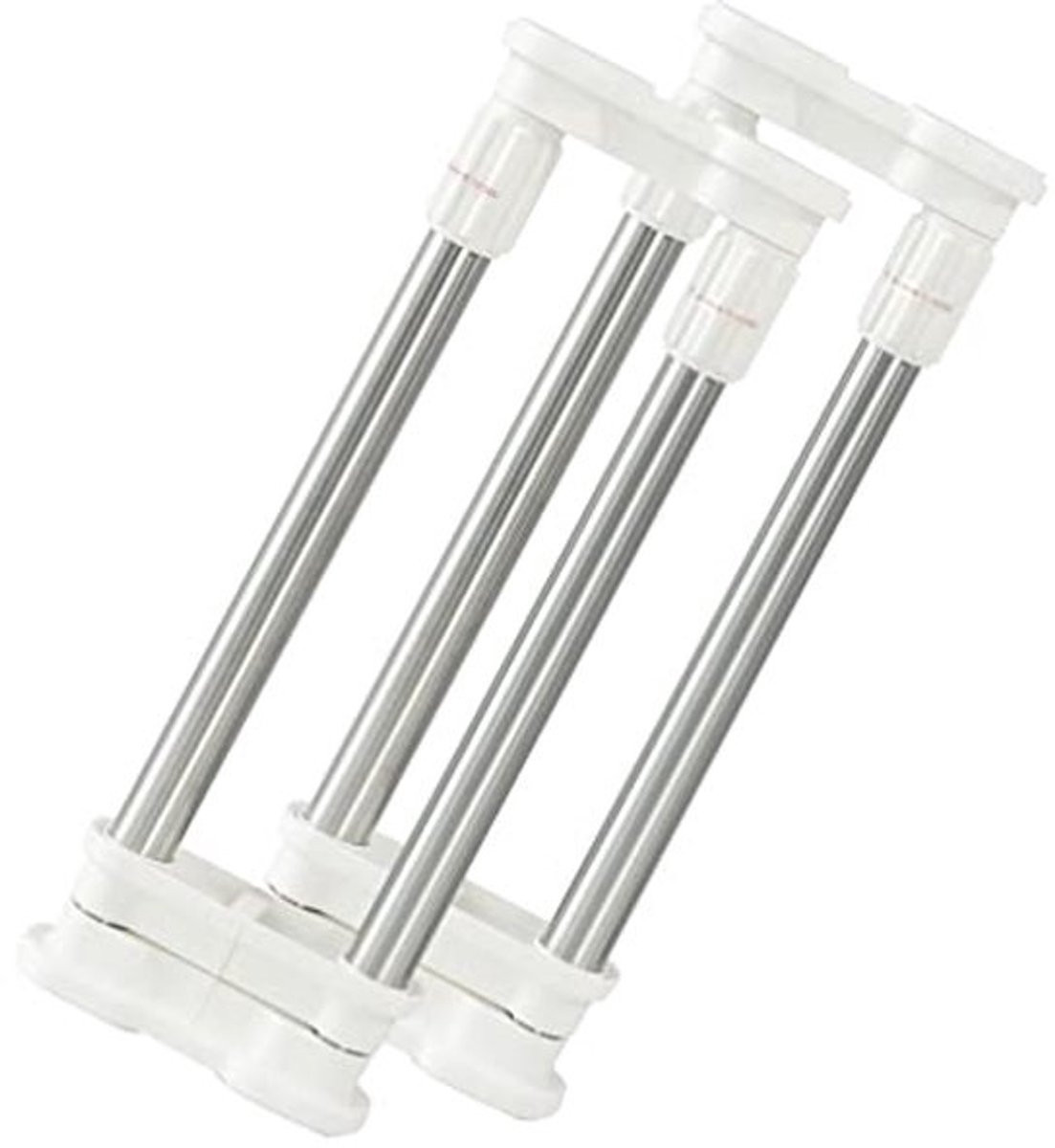 Set van 2 uitbreidbare kastplanken met trekstang voor keuken, badkamer en kledingkast