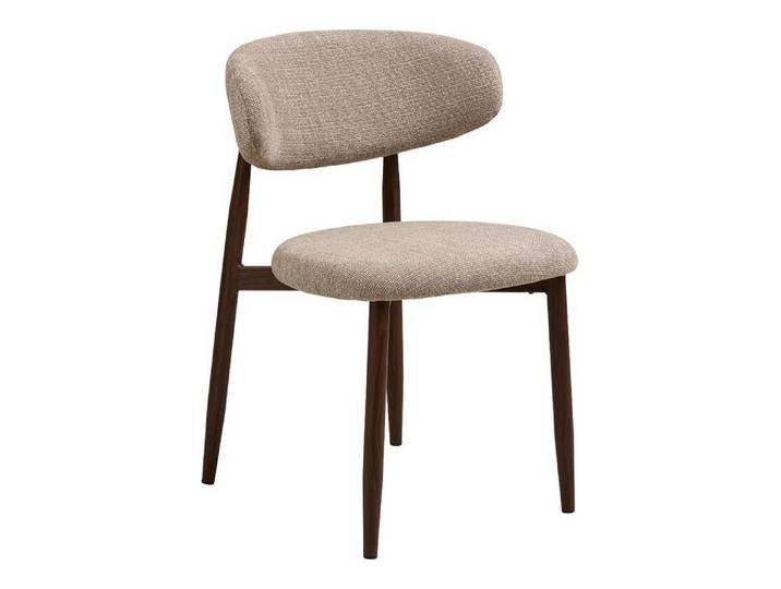 House Nordic Esszimmerstuhl 2er Set Cara Esszimmerstuhl sand, Walnuss Dekor.