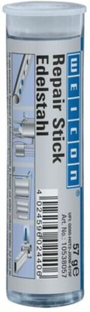 WEICON Repair Stick Edelstahl, Reparaturknete nicht korrodierend mit Trinkwasserzulassung, 57 g, dunkelgrau (10538057)