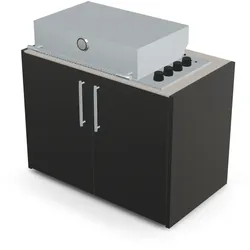 Brabura Box-Q 4-Brenner Edelstahl - Pietra Di Luna / Anthrazit / Silberner Griff