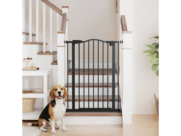 PawHut Barrière Sécurité Chien Noir Extensible 74-80cm