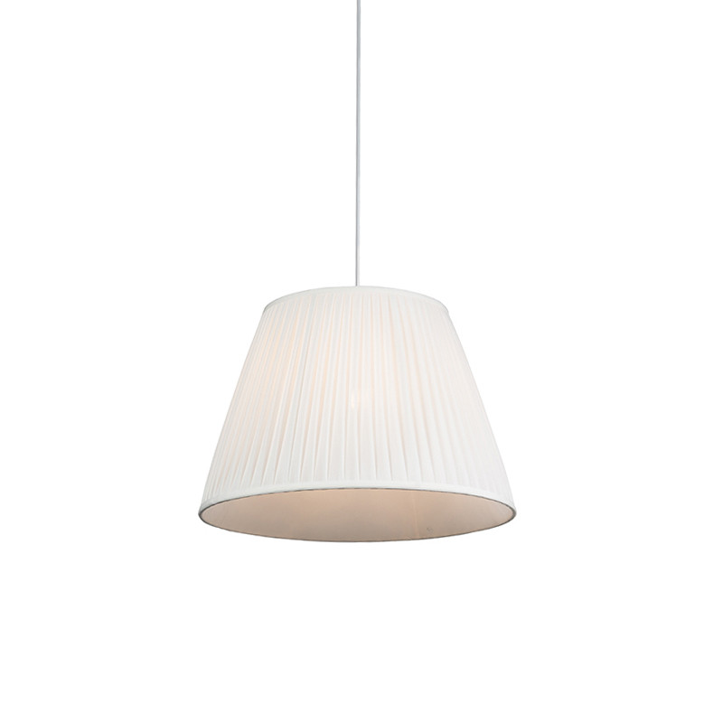 Qazqa Retro hanglamp crème plisse 45 cm