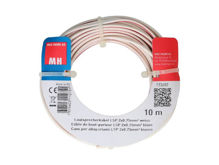 Max Hauri AG Lautsprecherkabel 2x0.75mm² 10m weiss