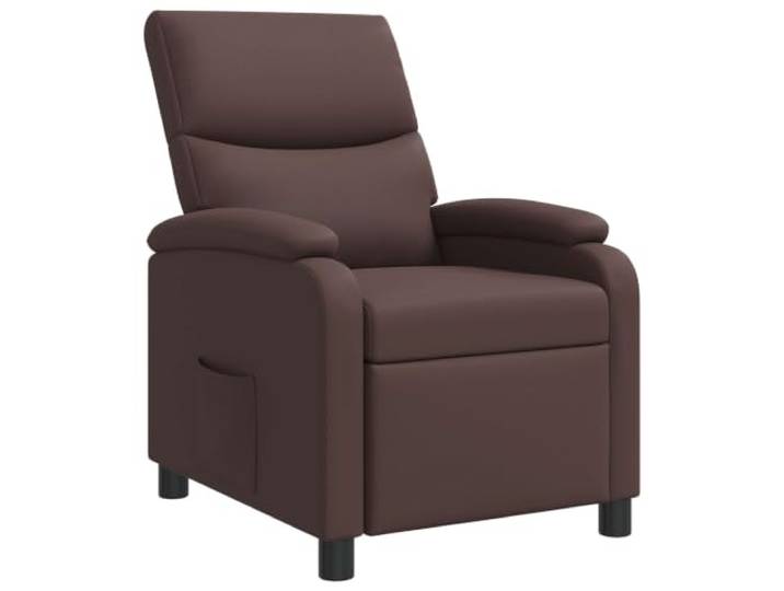 Relaxsessel Kunstleder Braun Neigbar 115-160 Grad Metall Holzwerkstoff Neigbar, pflegeleichte Oberfläche, Schaumstoff-Faser-Füllung, Wohnzimmer, Büro, minimalistisch