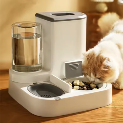 Youfap Market Pet Water Dispenser, Cat Bowl, Smooth Food & Water Supply Dog Bowl, Cat Feeding Water Feeder gray