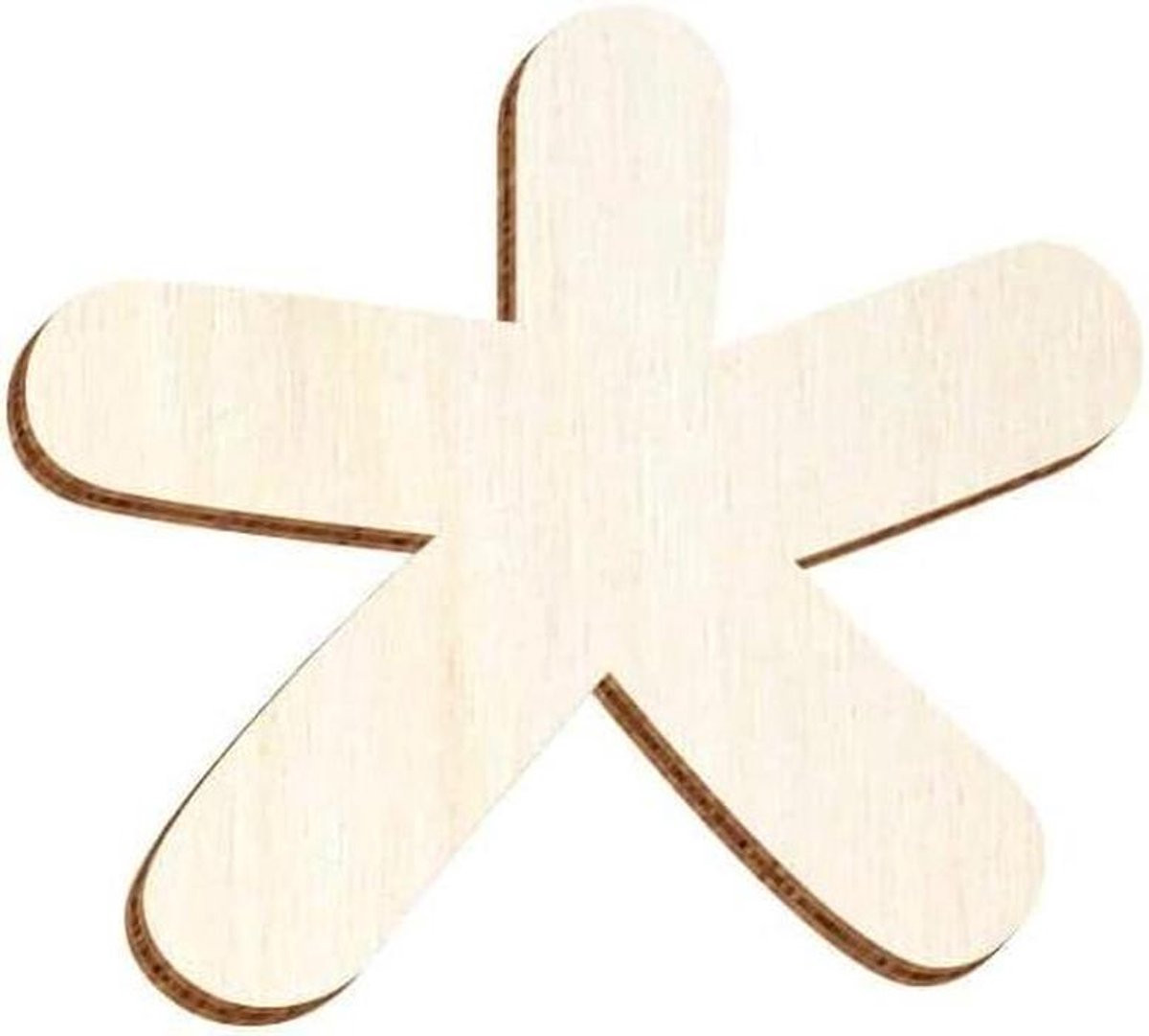 Zelfklevende houten figuren met speciale tekens voor decoratie in 4 maten, houtkleur