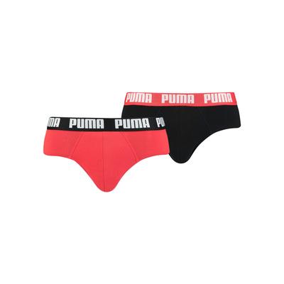 Slip PUMA, Herren, Gr. L, rot (rot, schwarz), Obermaterial: 95% Baumwolle, 5% Elasthan, unifarben mit Farbeinsatz, körpernah, Unterhosen Slip, mit breitem Logobund