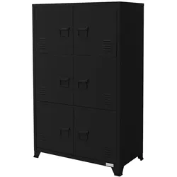 ML-Design Büroschrank mit drei Ebenen Magnetverschluss 75x40x120 cm Schwarz aus Stahl