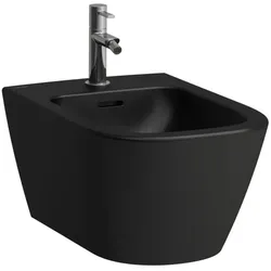 Laufen Meda Wandbidet H8301107163021 36x54cm, verdeckte Befestigung, mit Überlauf, mit Hahnloch, schwarz matt