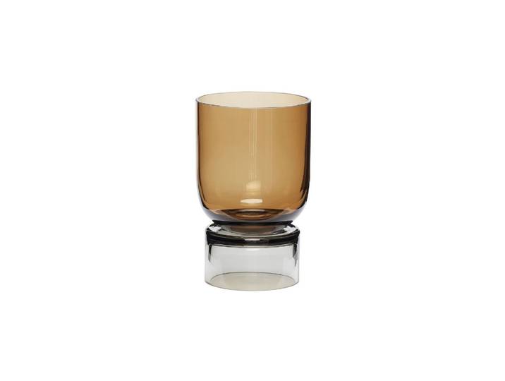 Petit vase en verre marron, à poser, fait main - Hübsch, Stand -