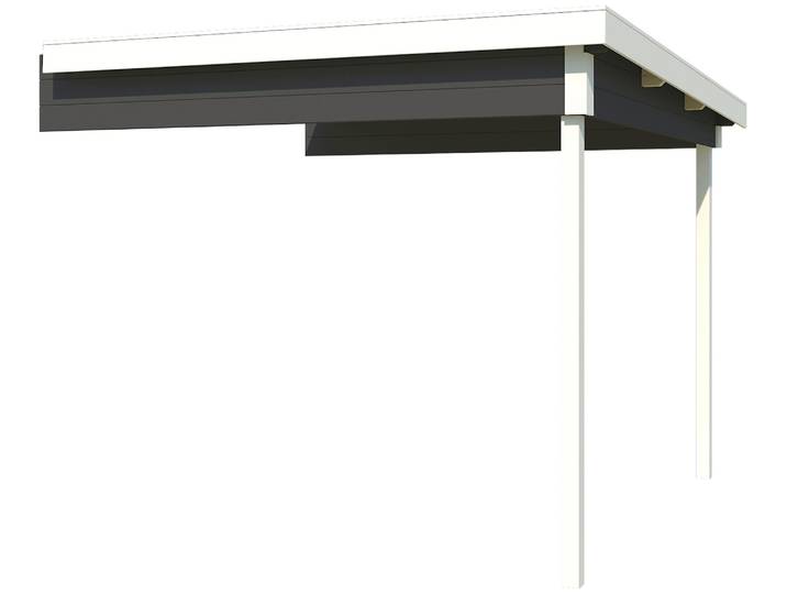 Schleppdach LASITA MAJA Zambezi 250 , grau (carbongrau), B:2.600cm H:2.106cm T:2.746cm, Massivholz, Gartenhaus-Anbaudächer, Schleppdach, Dachverlängerung 28 mm